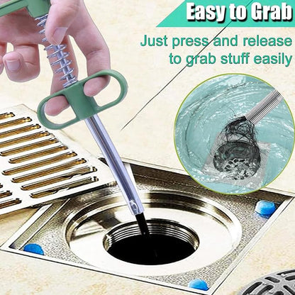 Upgrade Drain Snake for Hair Clogs, 61'' Four claw grabber pickup tool for Litter Pick, Home Sink, Drains, Toilet, Snake Drain Hair Remover