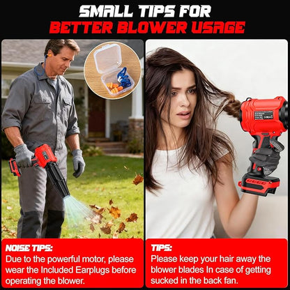 Cordless Leaf Blower Compatible for Milwaukee 18V Battery(NO Battery), Mini Turbo Jet Blower with 2 Nozzles, Lightweight & One-Hand Use, for Patio Garage Yard Cleaning Car Dryer(Tool Only)