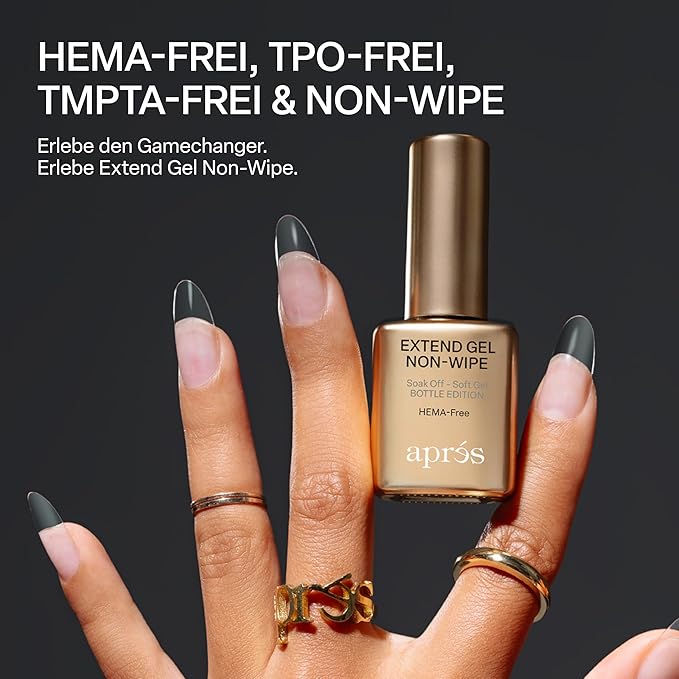 APRÉS Nail Non-Wipe Extend Gel, Soak Off HEMA-Free TPO-Free Gel-X Tips Adhesive 15ml / 0.5oz