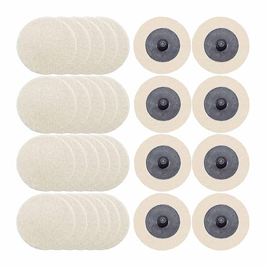 Merryland Wool Quick Change Disc 2 inch for Die Grinder, 2inch Polishing Buffing Pad 30 Pack, Wool Fabric Disc Polishing Buffing Wheel Metal Steel Iron Universal, DGTAB30C1