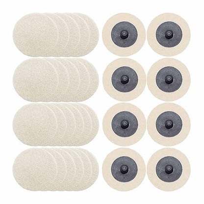 Merryland Wool Quick Change Disc 2 inch for Die Grinder, 2inch Polishing Buffing Pad 30 Pack, Wool Fabric Disc Polishing Buffing Wheel Metal Steel Iron Universal, DGTAB30C1