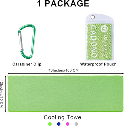4 Pack Cooling Towel (40"x12"), Soft Breathable Chilly Towel, Ice Towel, Microfiber Towel for Yoga, Sport, Running, Workout,Gym, Camping, Fitness, Workout & More Activities(Multicolor)