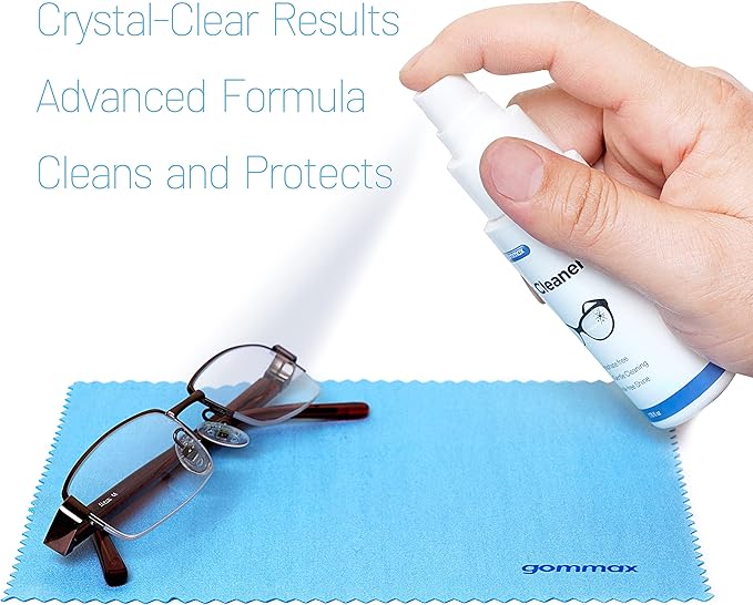 Lens Cleaner Kit with Glasses Cleaning Cloth, Eyeglass Cleaner Spray, Glasses Cleaner Kit, Safe for Coated Lenses, Sunglasses Cleaning Solution 1.7 fl oz