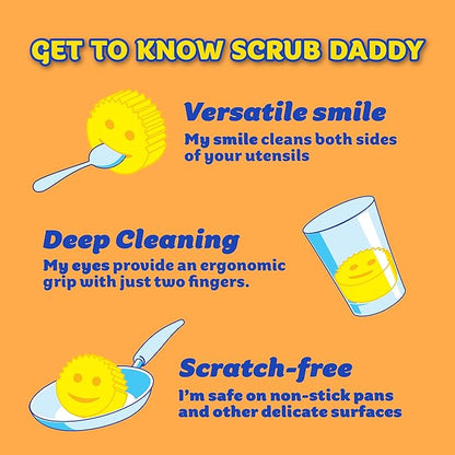 Scrub Daddy Sponges & Cif All Purpose Cleaner, Lemon - Non Scratch Sponges for Kitchen + Bathroom - Scrubber and Multipurpose Cleaner Cream - Cleaning Supplies Kit