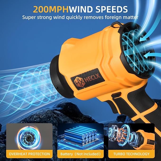 Leaf Blower Cordless Mini Hand Held Leaf Blower Cordless for 20V Battery(NO Battery), Small Car Dryer Air Blowers for Patio Garage Yard Snow Cleaning Car Dryer(Tool Only)