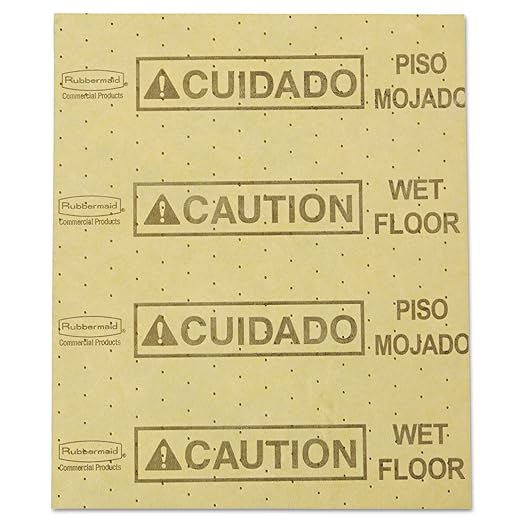 Rubbermaid Commercial Products Over The Spill Pad Refill Absorbent Mat Pads Yellow Large Fast at Absorbing Water/Oil/Beverages for Residential/Commercial/Restaurant/Office/Facility Use