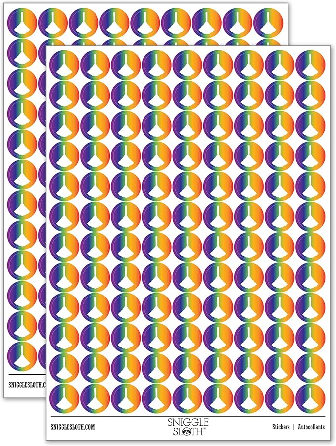 Feather Duster Cleaning 200+ Round Stickers - Gloss Finish - 0.50" Size - Rainbow