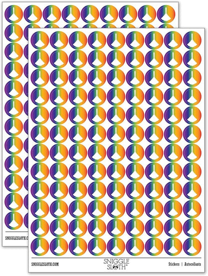 Feather Duster Cleaning 200+ Round Stickers - Matte Finish - 0.50" Size - Rainbow
