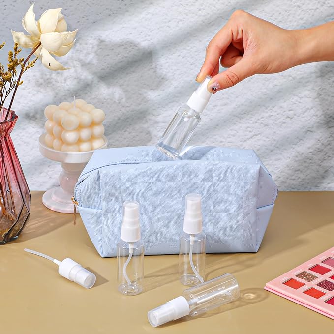 120 Pcs 1 oz Spray Bottles with 5 Funnels, Mini Clear Empty Plastic Fine Mist Travel Bottles - Leak Proof, Refillable for Essential Oils, Perfumes, Cosmetics