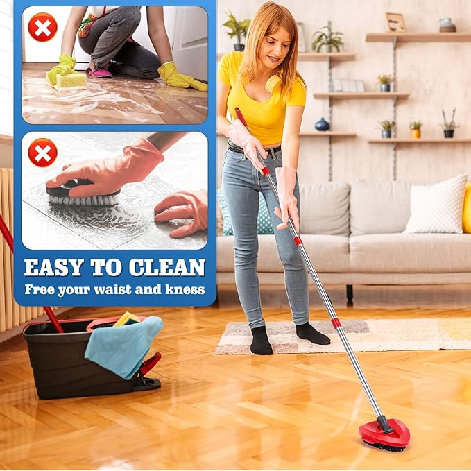 6 Pack Mop Replacement Heads Compatible with Ocedar RinseClean 2-Tank System - Includes 2 Mop Scrub Brush Head, Microfiber Mop Refills, Easy Cleaning Mop Head Replacement
