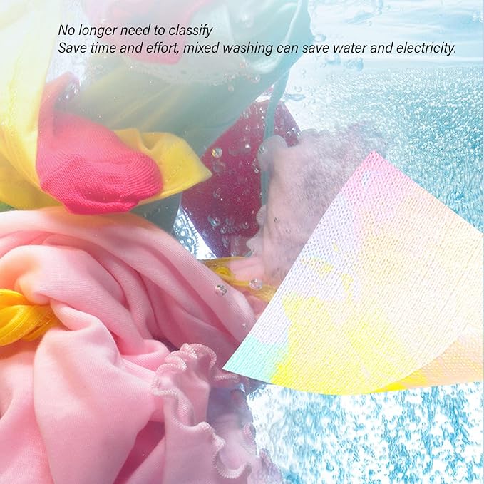 100PCS Color Absorber Laundry Sheets, Disposable Anti Dyeing Laundry Dye Absorbing Sheets Color Grabber Bleed Remover for Home School or Apartment