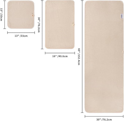 POLYTE 430 GSM Microfiber Quick Dry Lint Free Oversize Bath Towel Set, 6 Piece (Waffle Weave)