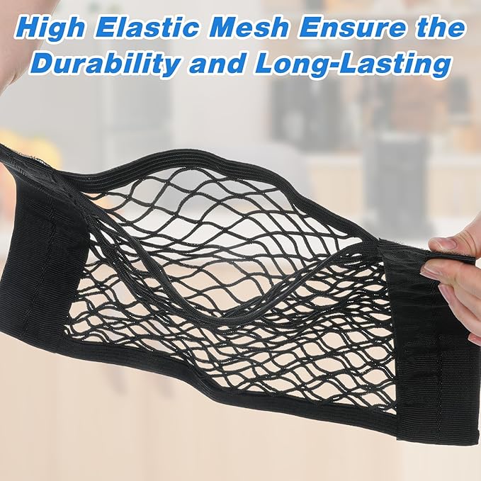 Plastic Holder Bag, Mesh Grocery Bag Holder, Adhesive Small Trash Bags Holders for Home, Wall (40×25cm)