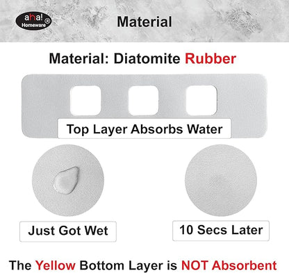 Faucet Mat Bathroom Sink 3-square-hole : AHA HOMEWARE Diatomite Rubber Bathroom Sink Splash Guard 3 Square Hole 2 Pack (Light Gray)