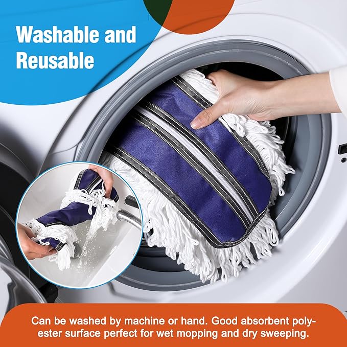 36" Microfiber Mop Pads 2 Pieces Just Fit CLEANHOME Industrial Dust Mop: B08R3F1ZZM,Blue