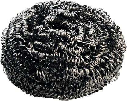 New Star Foodservice Extra Large (50 Grams) Stainless Steel Sponges Scrubbers, Set of 12