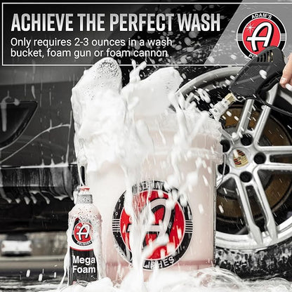 Adam’s Mega Foam (5 Gallon) - pH Neutral, Ultra Concentrated for Foam Cannon, Foaming Spray Gun, or Bucket – Safe for Wax, Sealants & Ceramic Coating – High Suds Car Cleaner