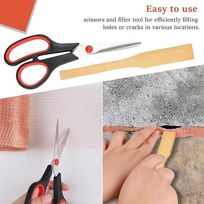 Copper Mesh Rodent Control, 5 in x 400 ft（2 Rolls of 200ft） Proof Wire Screen Roll for Mice Rat Rodent, Bat & Snail, DIY Blocker Weep Hole Filler & Wool Mouse Trap
