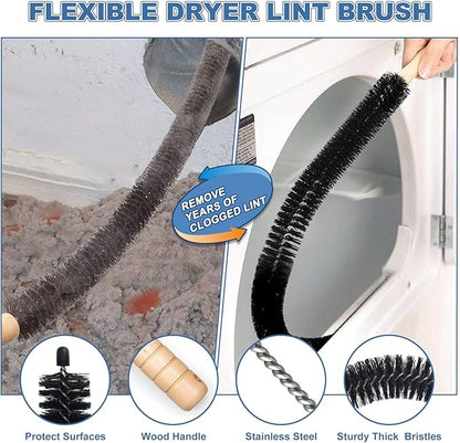 PetOde 2 Pieces Dryer Vent Cleaner Kit Compatible with Most Vacuum Cleaner, Dryer Lint Brush and Vacuum Hose Attachment, Quickly Lint Remover, Deep Blue