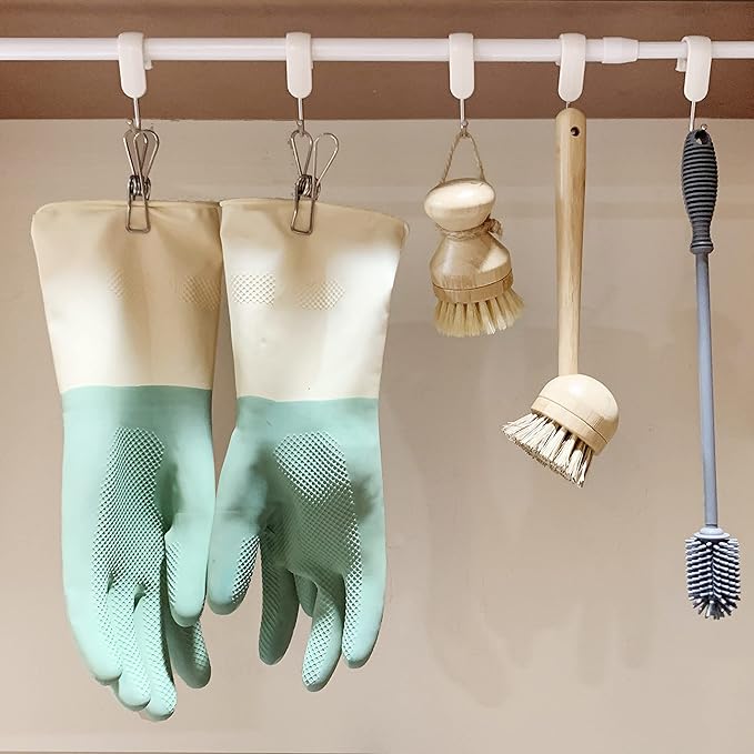 JuneLily Short Sisal Dish Brush Plant-Based for Kitchen Bathroom Cleaning Produce Washing Dishes (Short Dish Brush)