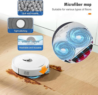 26 Pack Replacement Accessories for Roborock Qrevo Master/Qrevo Slim Robot Vacuum Cleaner, 2 Main Brush 6 Side Brushes 4 HEPA Filters 6 Mop Pads 6 Dust Bags 1 Cleaning Brush 1 Screwdriver