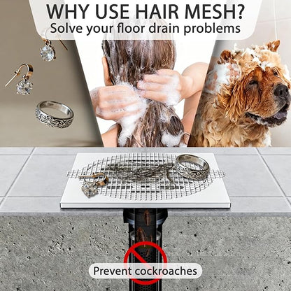 30 Pack,Disposable Mesh Hair Catcher for Shower & Tub Drains, Easy Install, Prevents Clogs, Bathroom Drain Protector