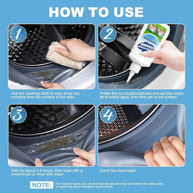 Home Remover Gel, 2 Packs Household Washing Machine Cleaner for Front Loader Washing Machine Seal, Refrigerator Strips, Cleaner For Tiles Grout Bathroom Cleaning Home Kitchen Sink Cleaning