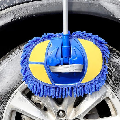 Car Wash Brush, Telescopic Sponge Car Wash, Washing Mop Long Handle, Car Cleaning Supplies Kit, Car Dust Cleaning Mop Tool Long Handle Kit For Washing Detailing Cars, Trucks, Glass, Bedrooms, Kitchen