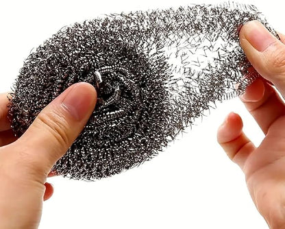 Stainless Steel Sponges (Set of 3 Scrubbies) Sponges Easily Scrub Away Greasy, grimy Build-up and Baked-on Stains