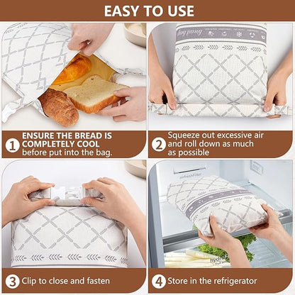 Reusable Beeswax Bread Bags for Sourdough, XL Capacity Upgrade Food Storage Bag, 100% Natural Cotton and Beeswax, Keep Freshness for Homemade Bread, Portable sourdough bread bags, 2 Pack | Freezer Safe
