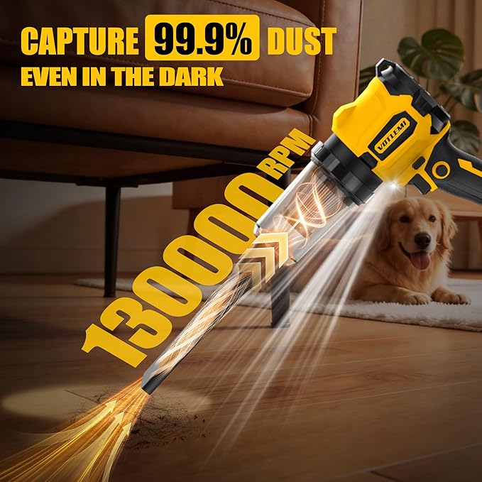 6-in-1 Cordless Vaccum Cleaner, 21V 8000MAH Car Vacuum Portable Cordless with 700W Brushless Motor, 50KPA High Power Suction & Blower for Home, Car, Pet Hair, Shop