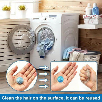 20Pcs Pet Hair Remover for Laundry - 1.4 inch Mini Ball Lint Traps for Washing/Dryer Machine,Effective Cat Dog Laundry Pet Hair Catcher for Clothes,Sheets,Towels,Not Damage Fabric