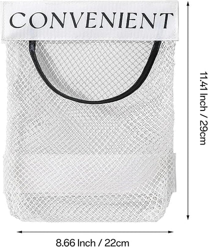 2Pcs Sticky Wall Mount Trash Bag Holder Dispenser - Under Sink & Cabinet Door Adhesive Organizer for Kitchen, Bathroom, Car, Laundry - Reusable Mesh Storage Bags JREEPEE