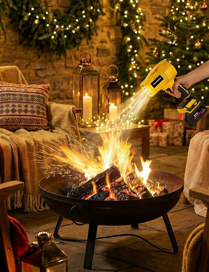 Cordless Leaf Blower, Electric Handheld Blower 600,000 RPM for Lawn Care, Christmas Tree Cleaning, 2×4.0Ah Batteries, Extended Nozzle, Lightweight Mini Leaf Blowers for Patio, Yard, Car Drying