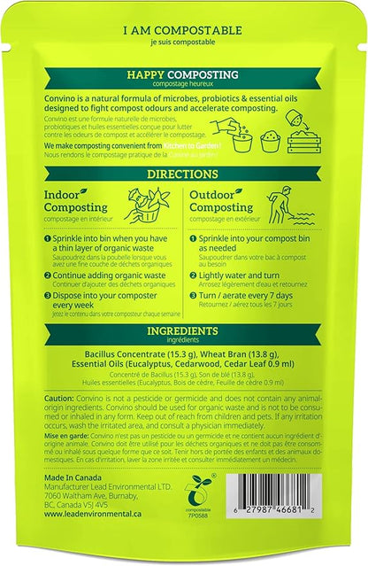 A Compost Starter/Accelerator Which Help to Reduce Kitchen Waste Odor and Convert Yard Waste to Fertile Humus for All Composting Systems. Comes in 1 Package That Contains 4 Packets Inside