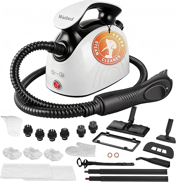 Waitbird Steam Cleaner, Steam Cleaner For Home, Handheld Steamer For Cleaning With 21 Accessories, 248 °F High Temperature, Suitable for Grout, Carpet, Floor,Grease Stain