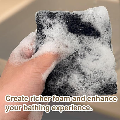 2 Pack Soap Bag Deep and Gentle Exfoliating,Bar Soap Pouch Saver Pocket,Body Scrubber Shower Sponge Bath Loofah (Black)