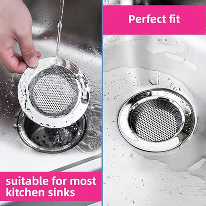 1 Pack Sink Strainer for Most Kitchen Sink Drain Basket, Upgraded Double-Layer Safe Design Kitchen Sink Strainer (Outer Diameter 4.5 Inch)