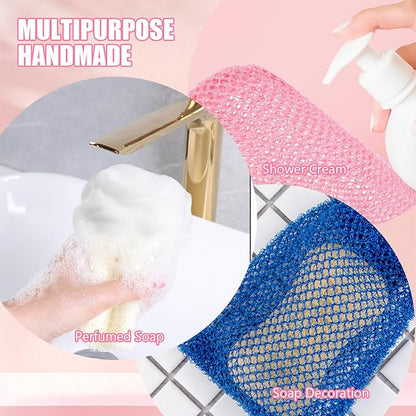 6pack Soap Bar Bag, Mesh Soap Bags For Soaps Bars Bar Mesh Saver Pouch Shampoo Bars Net For Shower Hangable Exfoliating With Drawstring(5 Colors, 5.5 * 3.5in)
