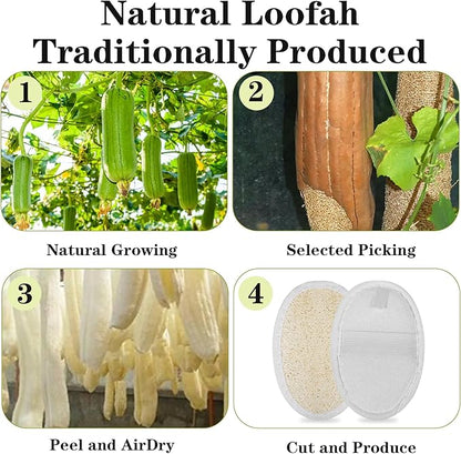40 Pcs Natural Loofah Sponge Pads Exfoliating Body Scrubber Sponge for Men and Women, Bath Shower and Spa