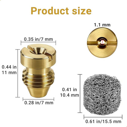 3 Pieces 1.1 mm Foam Cannon Orifice Nozzle and 3 Pieces Foam Maker, Universal Thread Tips for Snow Foam Lance