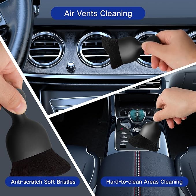 Qydipclin 10pcs Windshield Cleaning Tool Inside Car Window Cleaner Wash Kit with 4 Reusable Microfiber Pads 1 Spray Bottle and Extendable Handle Interior Auto Glass Wiper Kit, Multicolor