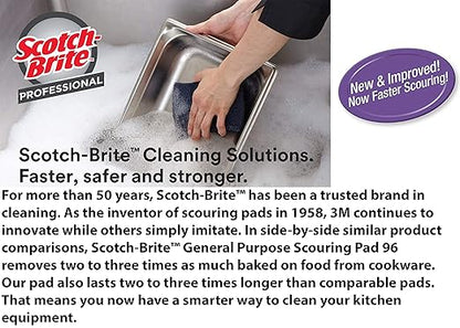 Scotch-Brite General Purpose Scouring Pads 105, Green, 4.5" x 6" Cleaning Scrub Pads (Pack of 40)