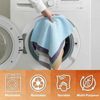 80 Pack Microfiber Cleaning Cloth Roll Reusable Paper Towels 12"x12" Tear Away Cloth,Absorbent Dish Rags for House Kitchen,Wash Cloths,Lint Free Rags for Window Cars Cleaning Supplies