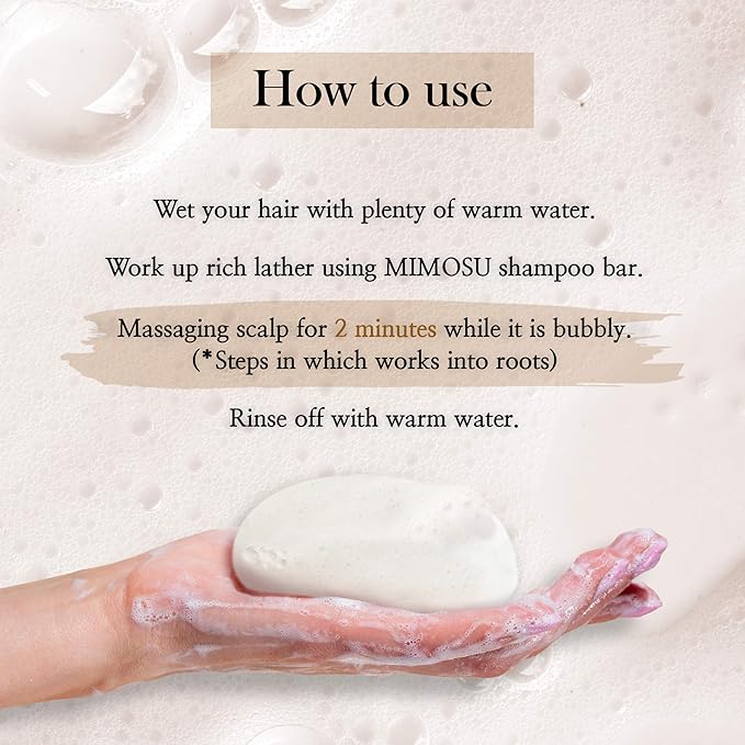 mimosu Rice Water Shampoo Bar and Soap Dish Set (5.3 ounces) - 2 in 1 Rice Water for Hair Growth Shampoo and Conditioner Bar, Soap Dish Soap Container