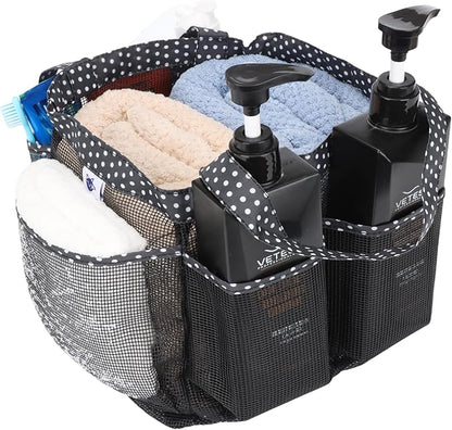 2 Pack Haundry Mesh Shower Caddy Tote Bag Hanging Portable Toiletry Bag College Dorm Essentials Quick Dry Bath Organizer for College Dorms, Gym, Camp for Bathroom Accessories(Leopard print)