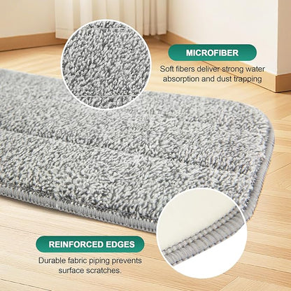 8 Pack Microfiber Spray Mop Replacement Pads for Swiffer PowerMop, Washable & Reusable Mop Refills for 13 ''-15 '' Spray Mops, Wet & Dry Cleaning Pad for Hardwood, Tile, Marble & Pet Hair