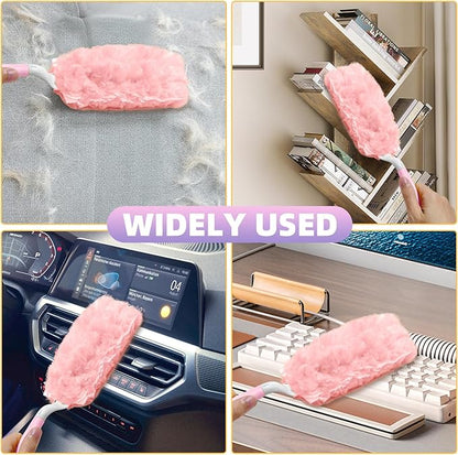 30 Count Duster Refills Compatible with Swiffer Handle, 360° Multi-Surface Duster Refills with 1 Handle, Dusters with 5X Microfibers for Cleaning Home, Furniture, Electronics, Office, Blinds