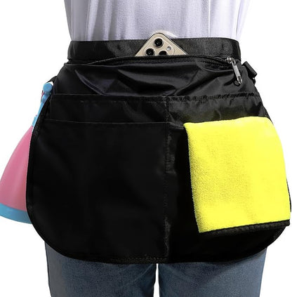 Bafelia Small Size Cleaning Caddy Apron for Women with 5 Pockets, Professional Waterproof Cleaning Supplies for Housekeepers