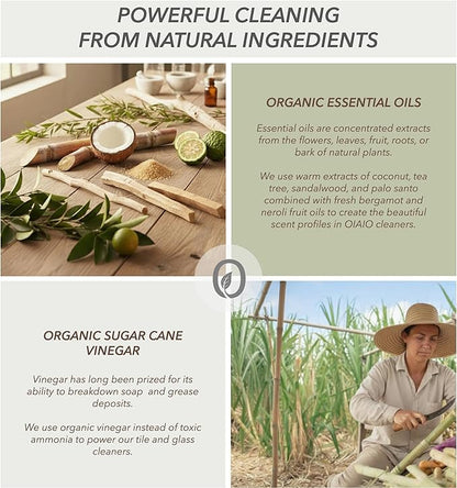 Non-Toxic Glass Cleaner - Natural Organic Ingredients that Truly Perform - 2 PACK (48oz) - Light Coconut & Bergamot Scent